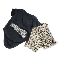 Baby Girl 0-6M 3 Pc Leopard Cheetah Short Headband Outfit Set Animal Print - £6.33 GBP