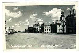 Saskatchewan Ave Portage La Prairie  Manitoba Real Photo Postcard 1946 - £14.01 GBP