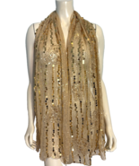Joan Rivers Gold Sequined Scarf 22&quot; W x 72&quot;L - $443.79 MXN