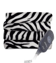 Sunbeam Fleece Electric Heated Throw Blanket Zebra - $37.99