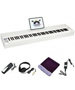 88-Key Full Size Digital Piano Weighted Keyboard with Sustain Pedal-Whit... - £226.69 GBP