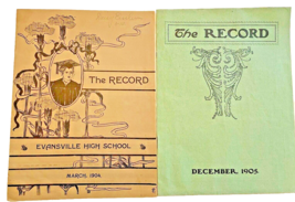 Books Mar 1904 Dec 1905 Evansville Indiana IN High School The Record Pub... - $23.24
