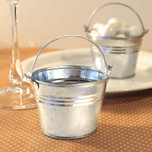 1 Miniature Galvanized Bucket Wedding Favor Shower Garden Party Candy Pail Mini - £5.41 GBP