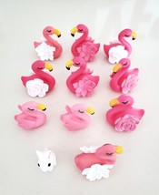10 Pieces Miniature Cake Toppers Flamingo Figurines + Bonus Bunny - $7.91