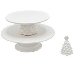 Temp-tations Special Edition Seasonal 2-Tiered Cake Plate in Frosty Forest - £149.81 GBP