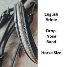 English Hunt Seat Bridle Drop Noseband USED image 5