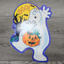 1988 Hallmark 2 Sided Window Decoration ~ Boo Ghost Frog In Pumpkin - £7.49 GBP