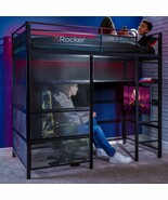 GameRoom Gaming Bunk Bed - Bunk Bed + Gaming Station with Wall 32inch TV... - $910.73 CAD