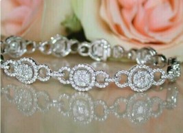 Delicate 6.50Ct Round Cut CZ Women Tennis Bracelet 925 Sterling Silver - £141.29 GBP