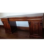 Gorgeous Antique Solid Wood Burled Veneer Finish Extra Large Buffet Side... - $73,782.42 MXN