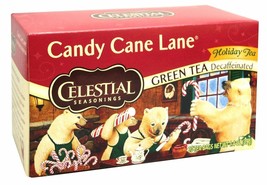 Celestial Seasonings Holiday Teas Candy Cane Lane Decaffeinated Green 20... - £7.95 GBP
