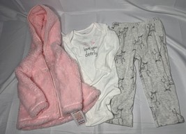 NWT-baby girl Carter’s 3 pc deer outfit-sz 18 months - £14.67 GBP