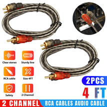 2X 4Ft RCA Cables 2 Channel Twisted Audio Amp Stereo Car Shielded Interc... - $15.99
