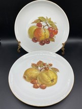 Winterling 7.75&quot; plates x 2, white porcelain, gold rim, fruit,nuts VTG &#39;79 - £14.20 GBP