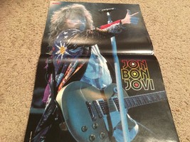 Jon Bon Jovi teen magazine poster clipping Bravo eyes closed 1980&#39;s Tige... - $5.00