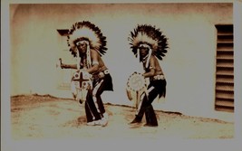 Vintage Real Photo POSTCARD- Two Native American Chiefs POSING/DANCING BK54 - £4.15 GBP