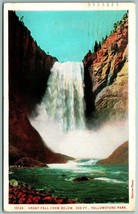 Great Fall From Below Yellowstone National Park WY Haynes 10124 WB Postcard J6 - £3.07 GBP