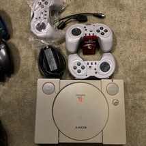 Sony PlayStation (PS1) Gray Console W/ Pwr. Cord, 3 Controllers &amp; 2x Mem... - $49.95