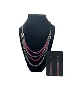 Infinite Color Multistrand Pink Necklace Earring Set - £14.78 GBP