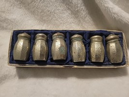 Vintage 6 Presto CCC Nickel Silver Salt and Pepper Shakers In Original Box - $17.99
