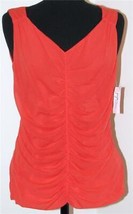 Josephine Essentials Top Blouse Shirt Medium  Sheer Orange New Tag - £23.81 GBP