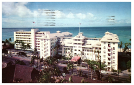 Aerial View Moana Hotel Waikiki Kalakaua Ave Hawaii Postcard 1957 - £6.28 GBP