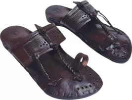 Mens Kolhapuri Soft Leather chappal Jesus Flat HT79 BOHO Sandals US size... - £28.86 GBP