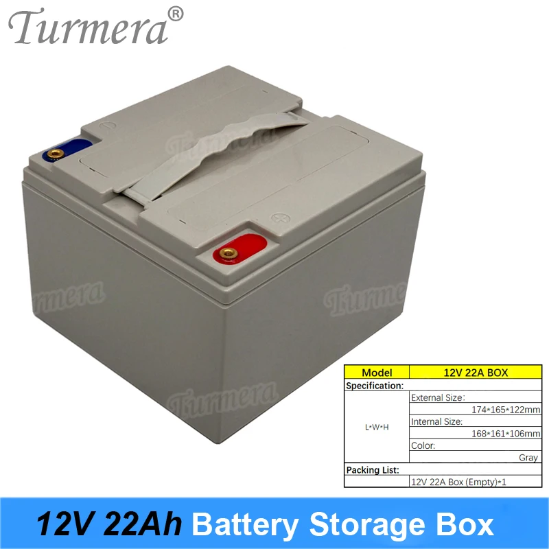 Turmera 12V 22Ah Battery Storage Box with Handheld M5 Screw for 36V 48V Electric - £113.89 GBP