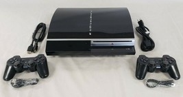 Sony CECHG01 Play Station 3 PS3 250GB Video Game System Fat Console 2 Controller - £159.20 GBP