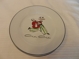 Set 4 Rosanna Waiter Plates: Here&#39;s To Us; Cheers Darling; Cin Cin; Votr... - £39.05 GBP