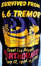 Vintage 1994 I Survived The California Northridge Earthquake L Shirt Black - $55.00
