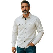 Magellan Outdoors Mens White 100% Cotton Fishing Shirt Size Large - $11.03