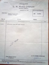  Vintage C.W. Marsh Company Muskegon MI Purchase Order 1957 - $56.83 MXN