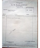  Vintage C.W. Marsh Company Muskegon MI Purchase Order 1957 - $4.10 CAD
