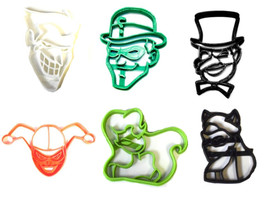 DC Villains Comics Movie Characters Joker Ivy Set Of 6 Cookie Cutters USA PR1187 - £13.62 GBP
