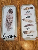 Simply Rustic  - Dream Wall Art Decor  Feathers set of 2 - £31.64 GBP