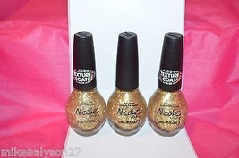 3 OPI Nail Polish Laquer Gold Texture NI 376 Nicole - $14.99