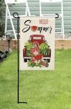 Hello Summer Knome Eating Watermelon Beautiful Garden Flag ~ 12&quot; x 18&quot; ~... - £7.44 GBP