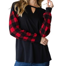 Heimish Usa women&#39;s buffalo plaid long sleeves in Red/Black - size M - £27.52 GBP