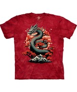 Dragon Blossom Unisex Adult T-Shirt Red by The Mountain 100% Cotton - $26.73+