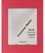 Photo Mat 11&quot;X14&quot; Single Hand Cut W/Bevel Edge Cranberry (Red) W/Black Core - $249.03 MXN
