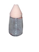 Vintage GEMCO No 22 6&quot;  Glass Sugar Shaker Plastic Pink Lid Dispenser - $7.00