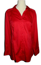 Lane Bryant Women’s 28 Blouse Shirt Top Long Sleeve Button Front Red - £11.12 GBP