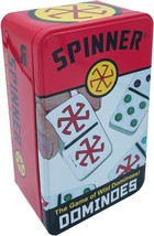 Spinner Colored Dot Dominoes Set On The Go Travel Storage Tin 2 to 8 Players Age - £31.16 GBP
