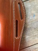 Fits Smith&Wesson Mod. 686 6”BBL 3-Slot Leather Belt Holster With Thumb Break image 6