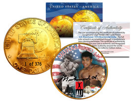 1976 MUHAMMAD ALI 24K Gold Plated IKE Dollar *Each Coin Serial Numbered ... - $239.98 MXN
