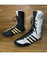 Rare Vintage 2005 Adidas Pro tall Boxing Boots Adistar black white shoes 11 - £237.58 GBP