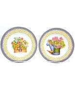 Debbie Mumm Sakura Plates 8 1/2&quot; Spring Bouquet 1999 Set Of 2 - $14.49