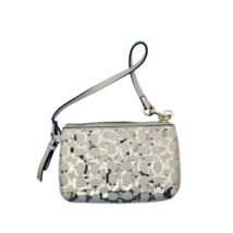 Coach Wallet Wristlet Bag Womens Handbag Gold Sequin Gifts for Girls Used F50481 - £115.26 GBP