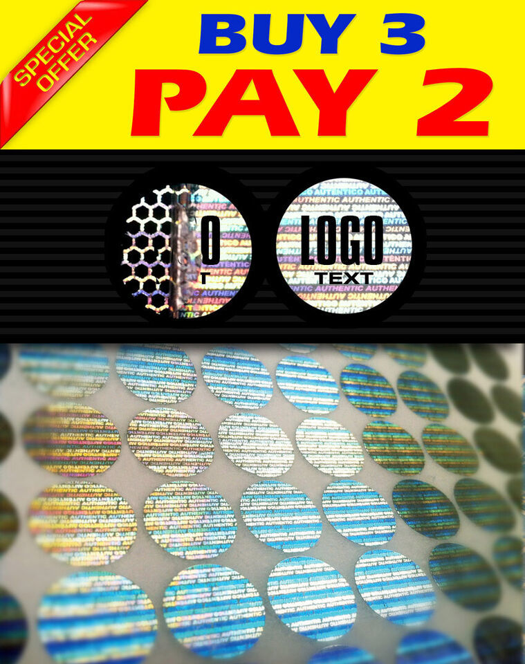 Primary image for 243 CUSTOM PRINT hologram warranty security sticker label VOID seals Ø 0.55 inch